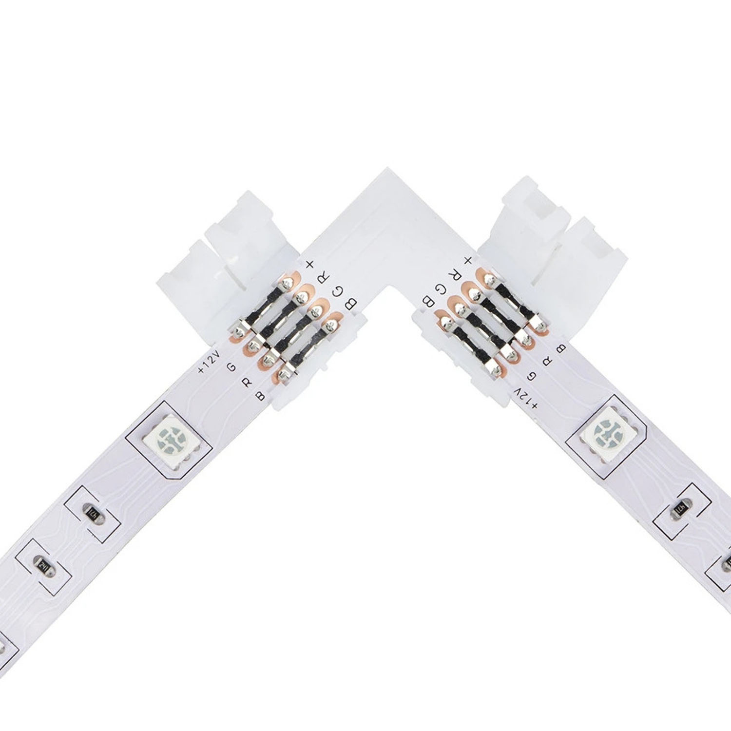 Ws2812B - Solder‑Free L/T/X‑Shape LED Strip Corner Connector,