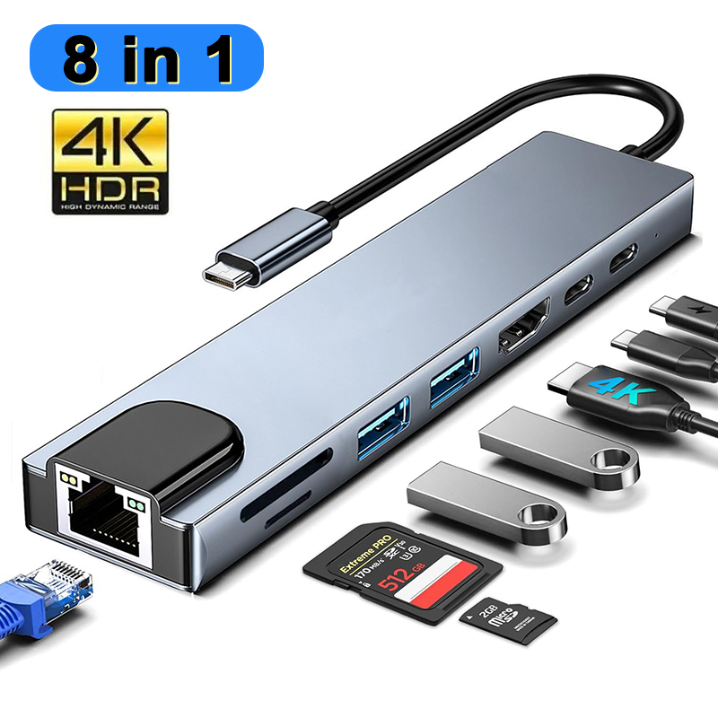 8 In 1 USB Type C Hub for MacB - đánh giá và giá Sd Card Module