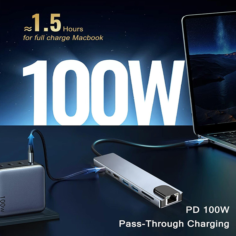 8 In 1 USB Type C Hub for MacB - đánh giá và giá Sd Card Module