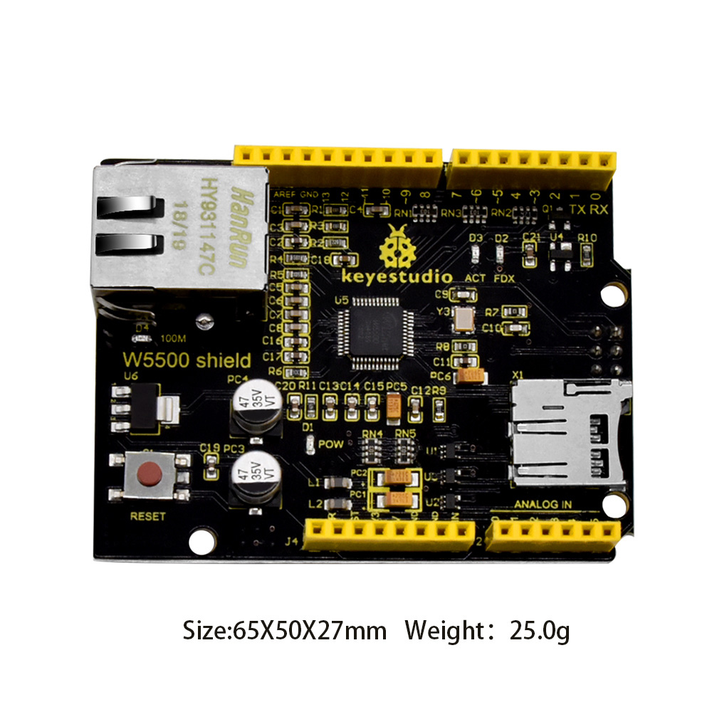 Keyestudio W5500 Ethernet Shie - đánh giá và giá Ethernet W5500
