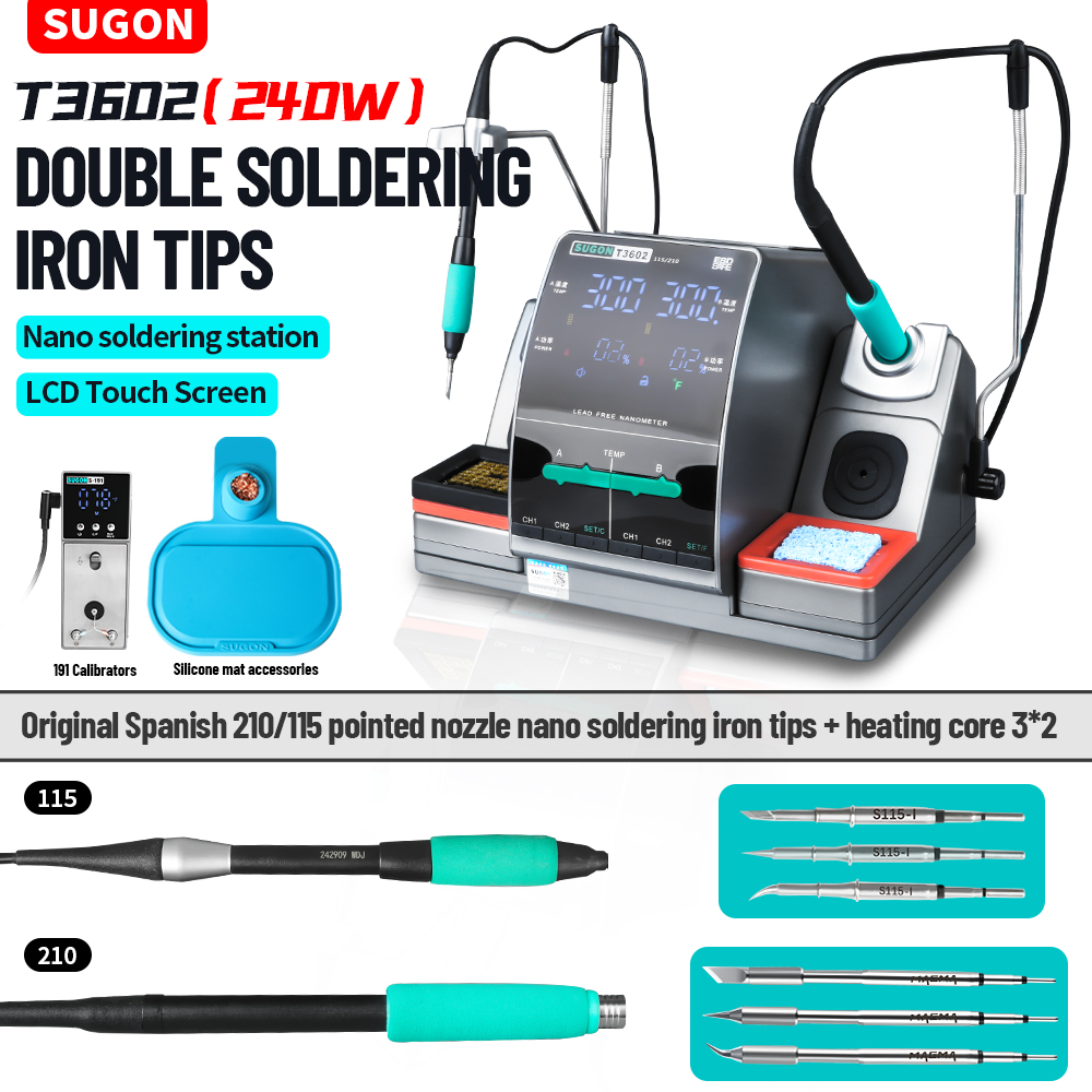 SUGON T3602 240W Soldering Sta - đánh giá và giá Soldering Iron Temperature Probe