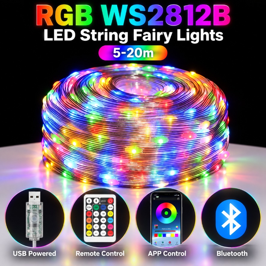 5-20m WS2812B RGB LED Fairy St - đánh giá và giá Ws2812B Strip 5V