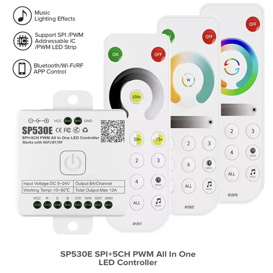SP530E All In One LED Controll - đánh giá và giá Ws2812B Strip 5V