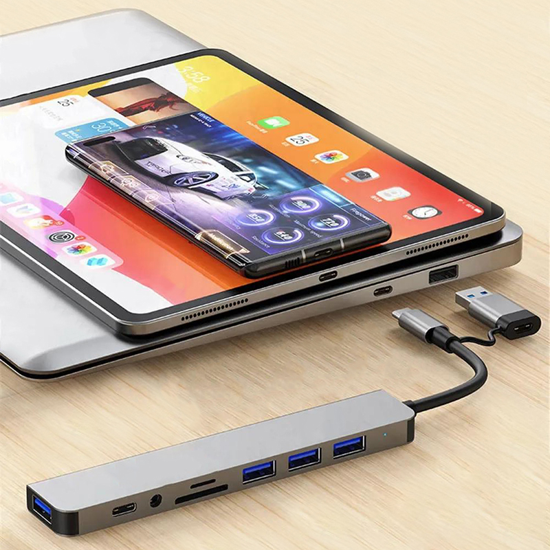 Type C Hub USB Splitter 8 In 1 - đánh giá và giá Sd Card Module