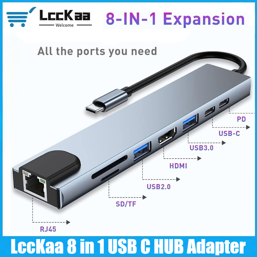 USB C Hub 8/7 in 1 4K HDMI Ada - đánh giá và giá Sd Card Module