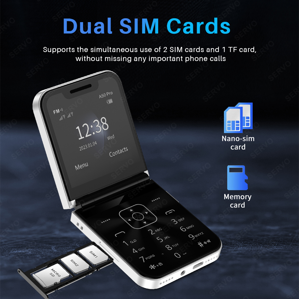 SERVO A50 PRO Flip Mobile Phon - đánh giá và giá Tft Display 2.4