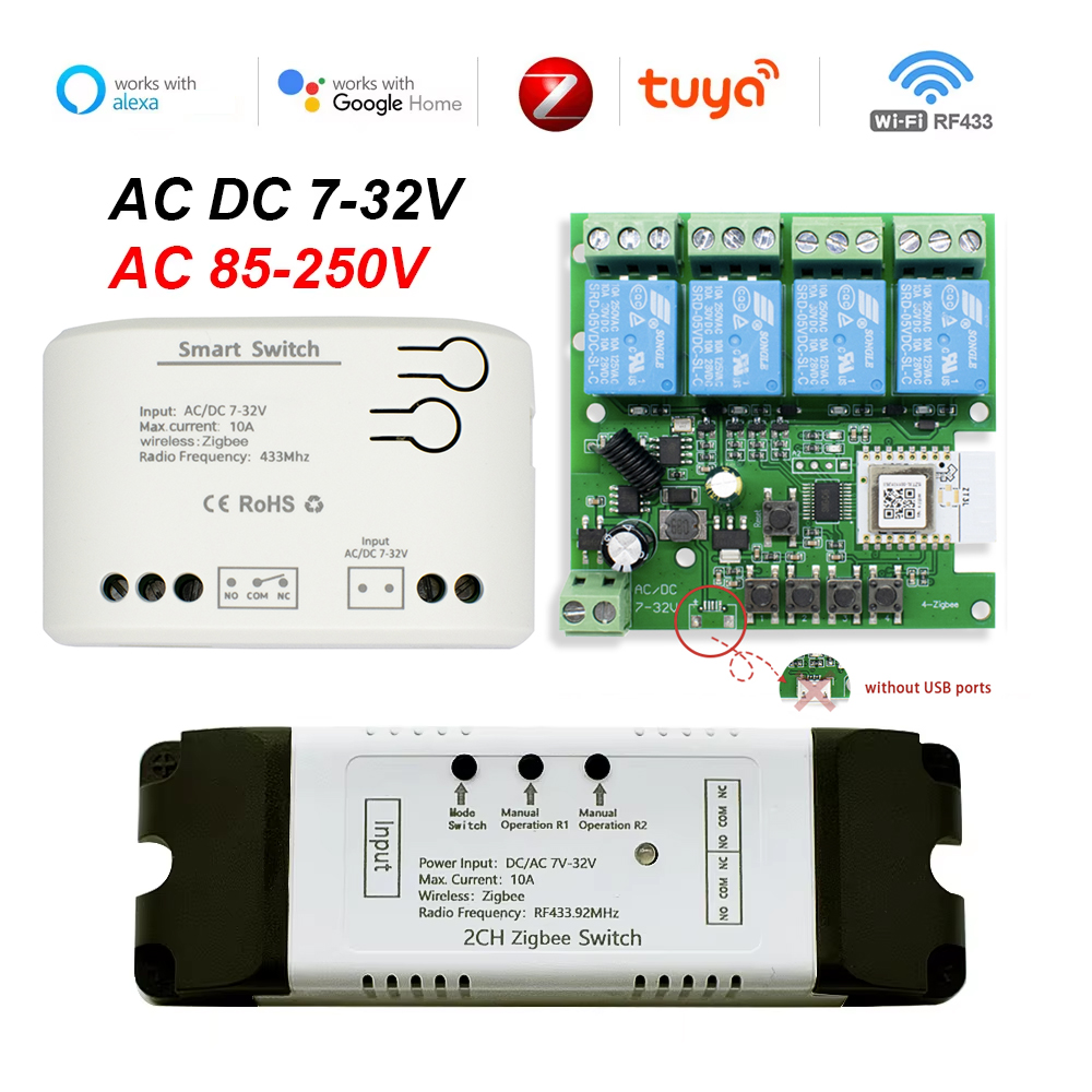 Tuya Zigbee Remote Control Sma - đánh giá và giá Relay Module 4 Channel