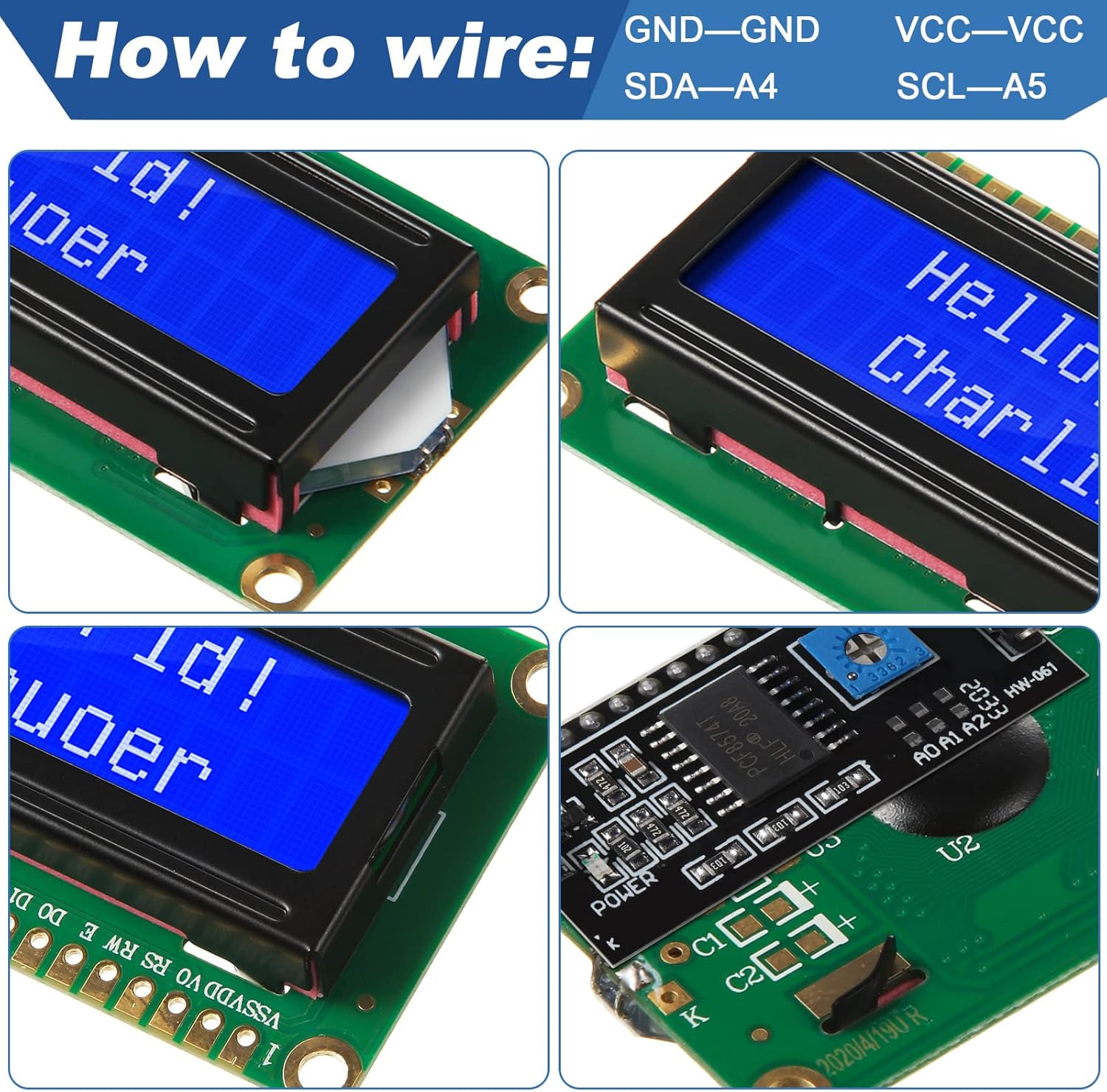 1Set 1602 LCD 20*4 Blue Screen - đánh giá và giá Lcd 1602