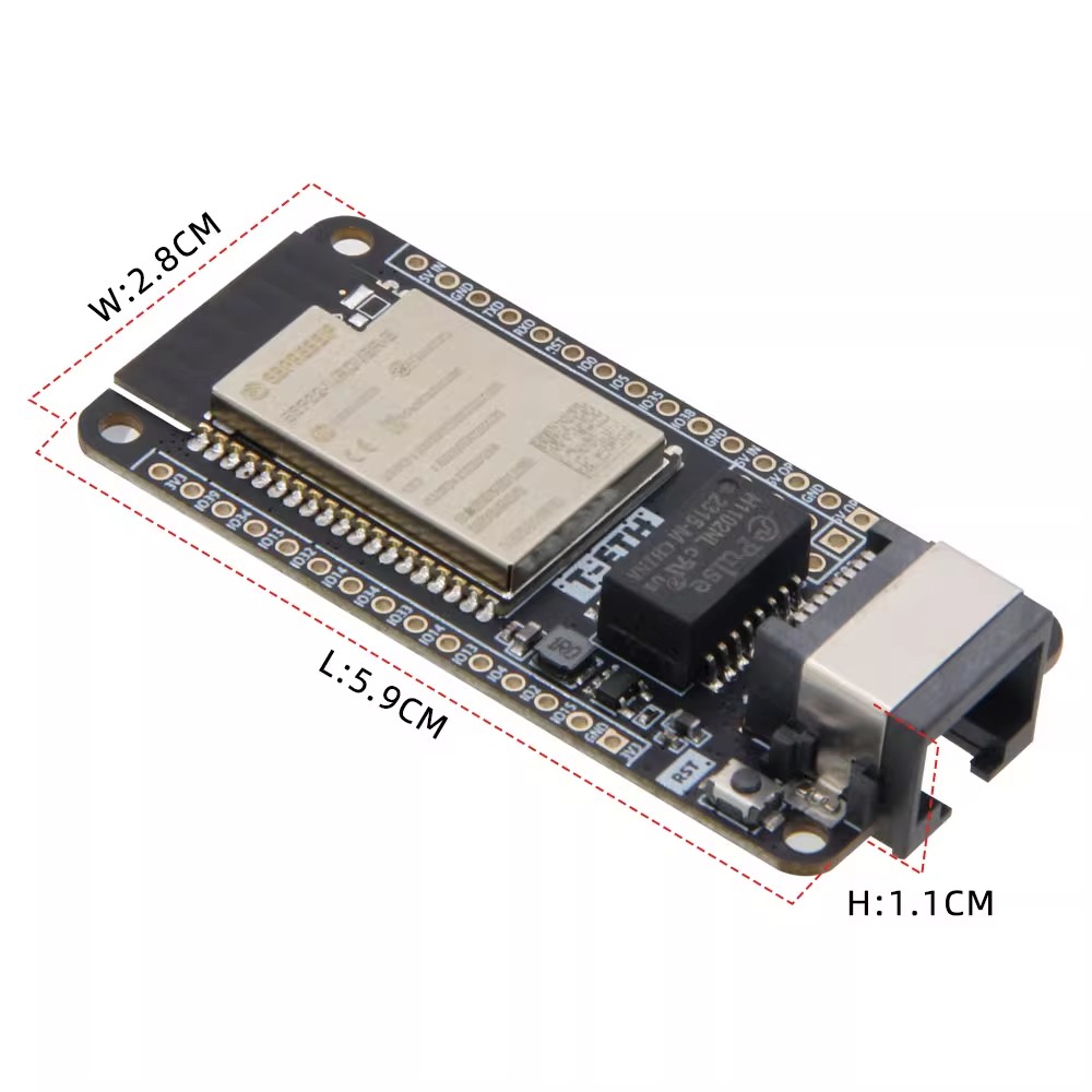 LILYGO T‑ETH‑Lite Dev Board,ES - đánh giá và giá Ethernet W5500