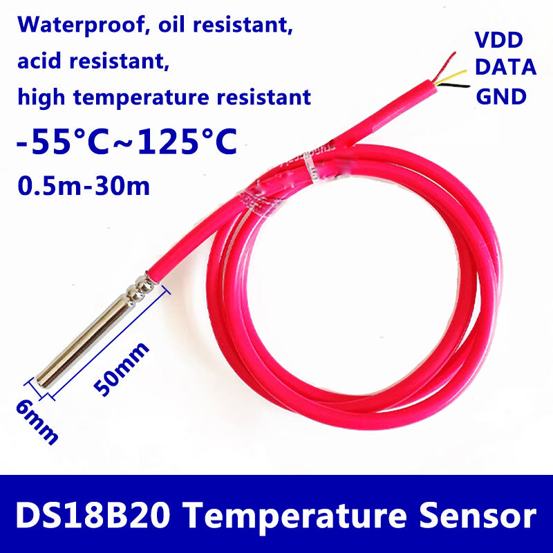 DS18B20 Waterproof Digital Tem - đánh giá và giá Ds18B20